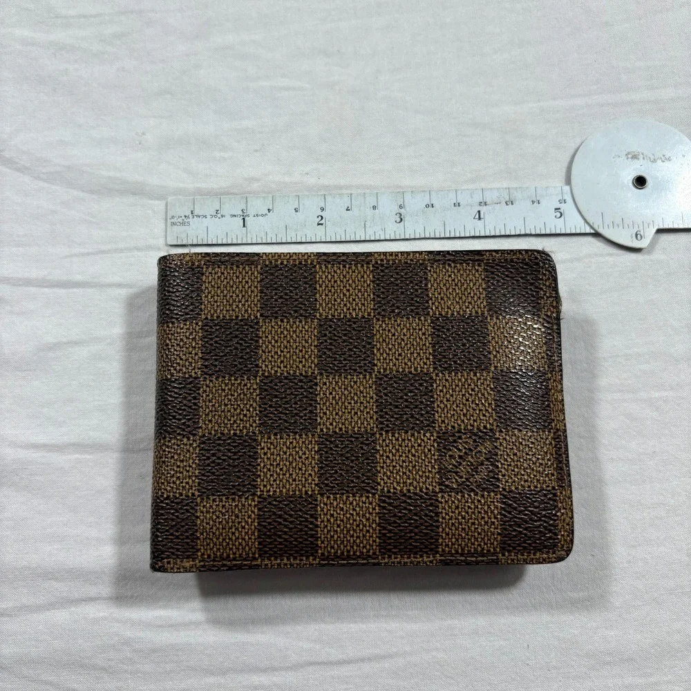 Authentic Louis‎ Vuitton Damier Ebene Canvas Bifold Wallet